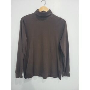 Croft & Barrow Mens Brown Long Sleeve Turtleneck Shirt Size‎ Large